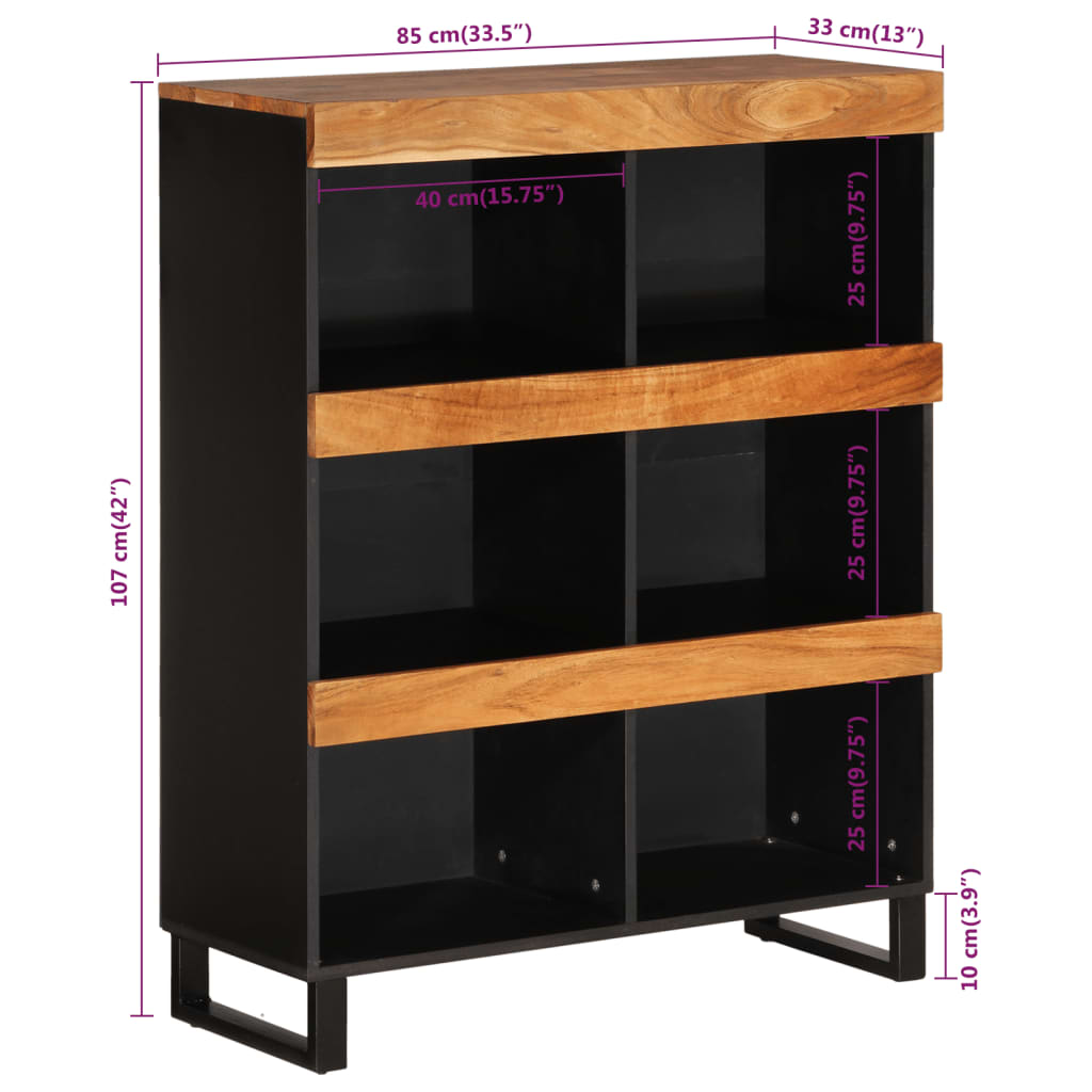 vidaXL Table d'appoint 85x33x107 cm en bois d'acacia massif