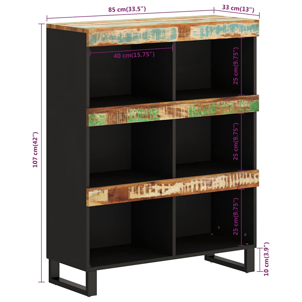 vidaXL Table d'appoint 85x33x107 cm en bois de récupération massif