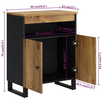 vidaXL Sideboard mit 2 Türen 60x33x75 cm Massivholz Mango