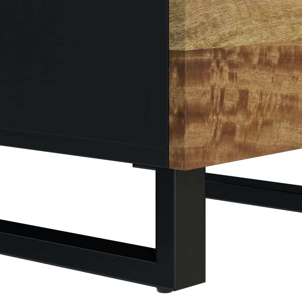 vidaXL Highboard mit 3 Türen 40x33x110 cm Massivholz Mango & Eisen