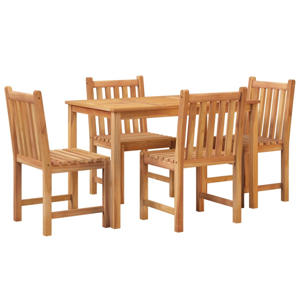 vidaXL 5-tlg. Garten-Essgruppe Massivholz Teak