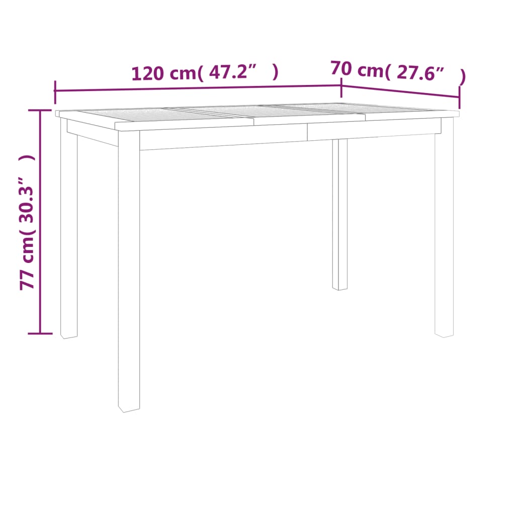 vidaXL 5-tlg. Garten-Essgruppe Massivholz Teak