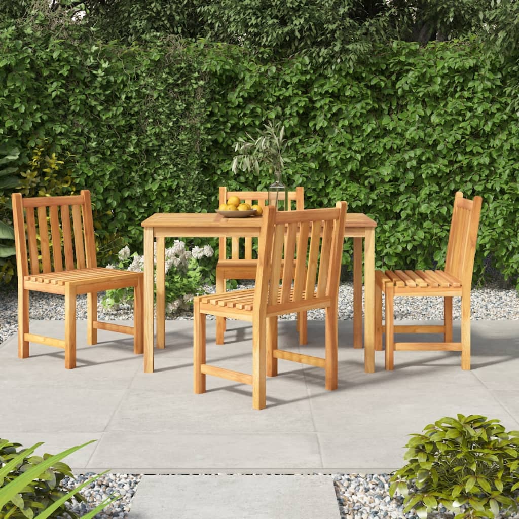 vidaXL 5-tlg. Garten-Essgruppe Massivholz Teak