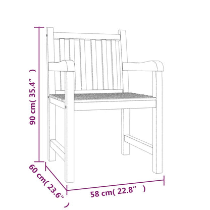 vidaXL 5-tlg. Garten-Essgruppe Massivholz Teak