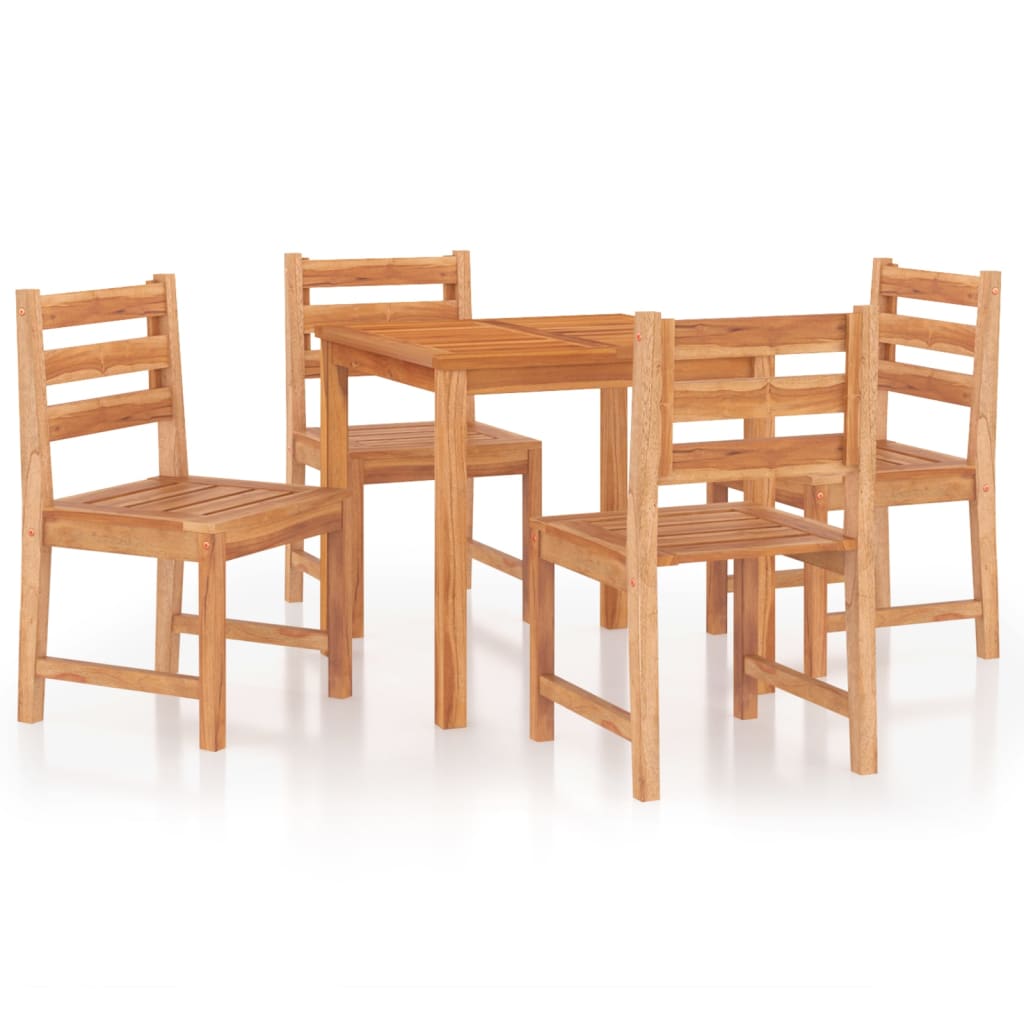 vidaXL 5-tlg. Garten-Essgruppe Massivholz Teak