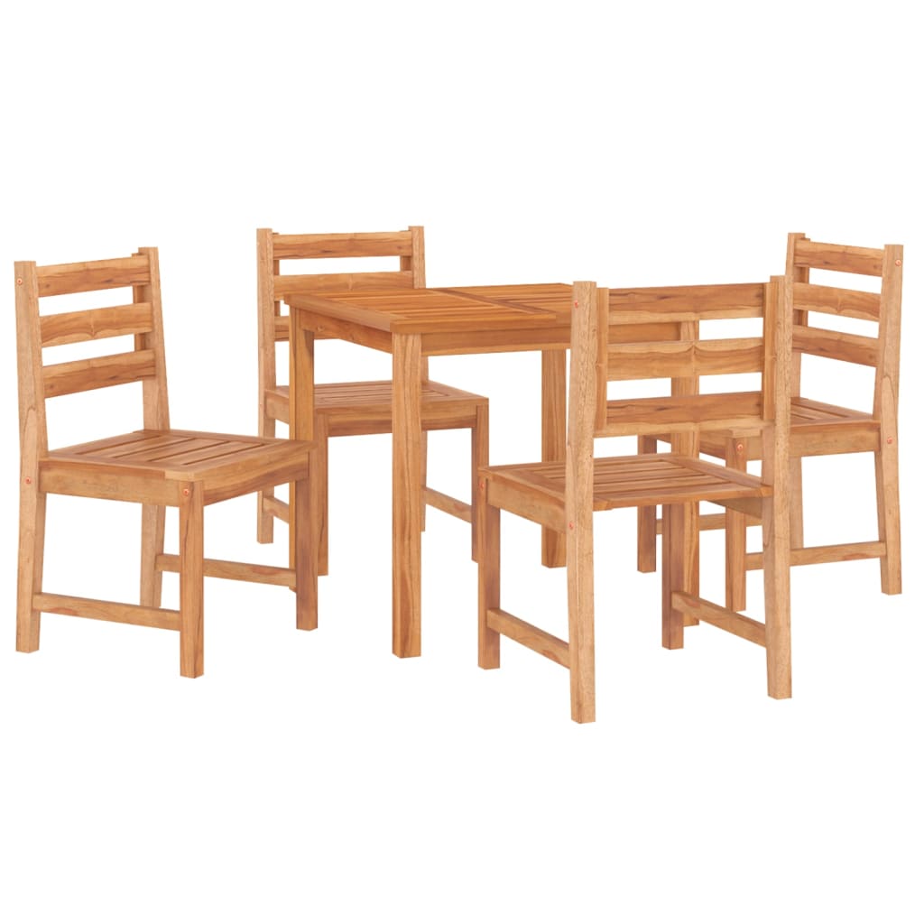 vidaXL 5-tlg. Garten-Essgruppe Massivholz Teak