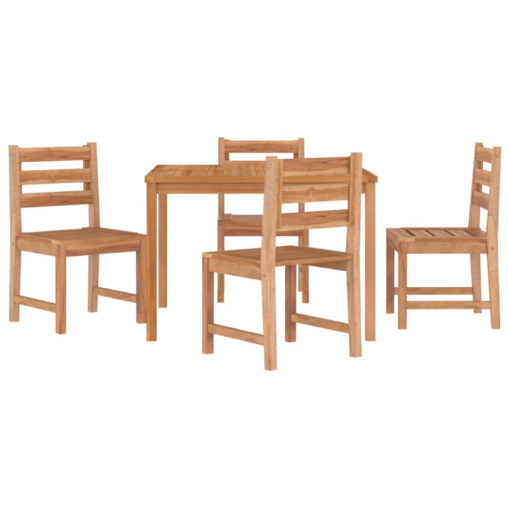 vidaXL 5-tlg. Garten-Essgruppe Massivholz Teak