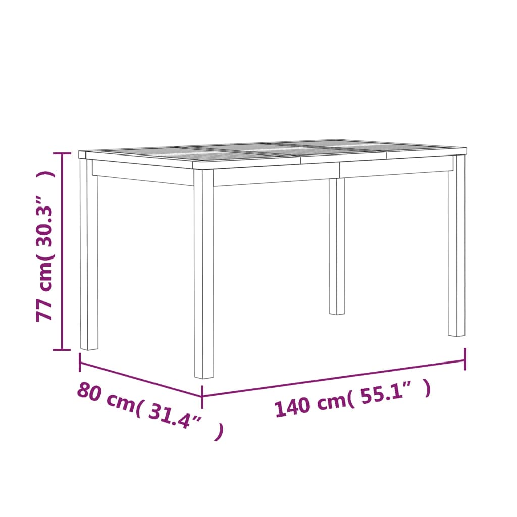 vidaXL Ensemble de salle à manger de jardin 5 pcs en teck massif