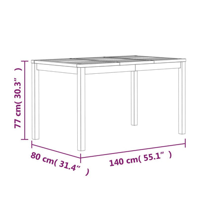 vidaXL Ensemble de salle à manger de jardin 5 pcs en teck massif