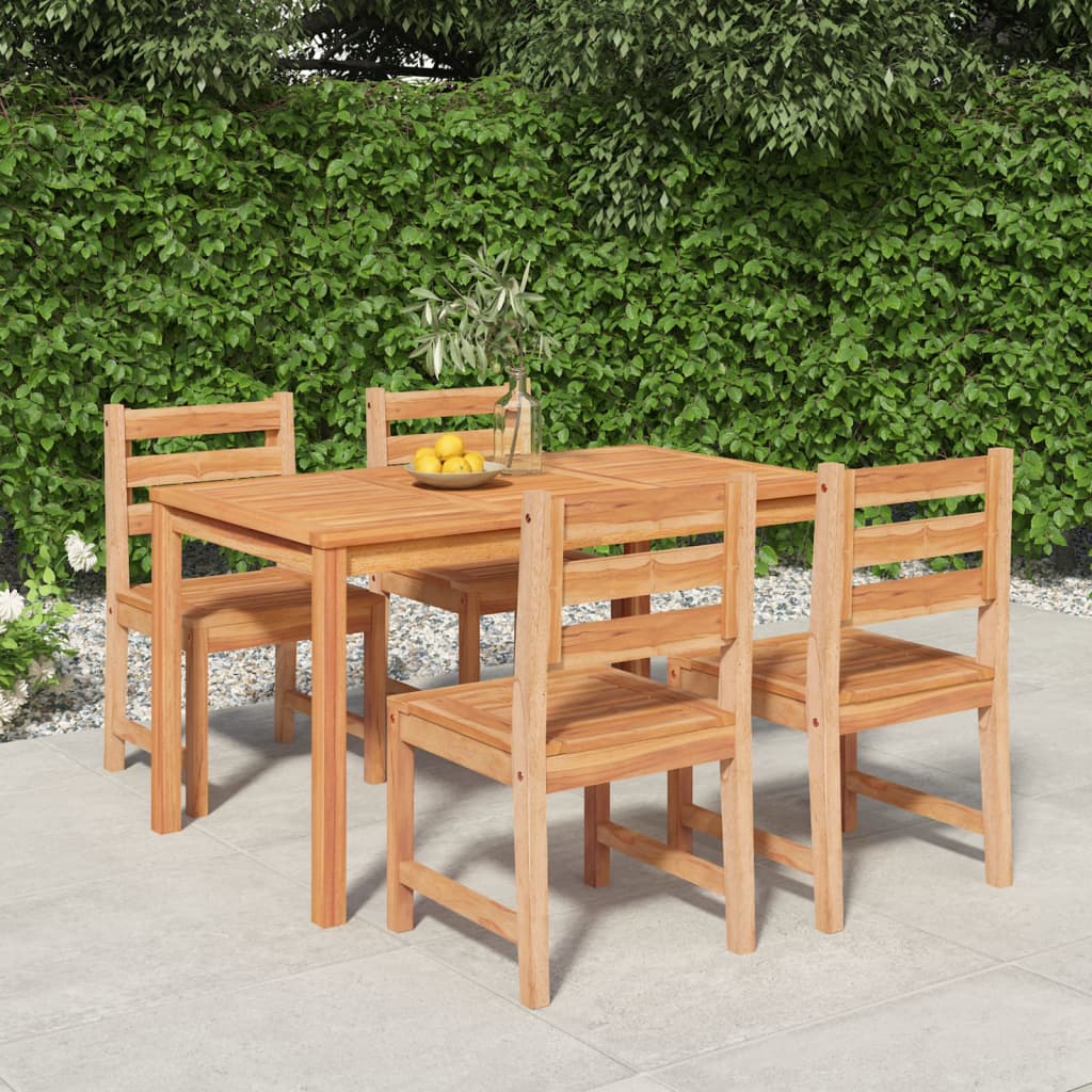 vidaXL Ensemble de salle à manger de jardin 5 pcs en teck massif