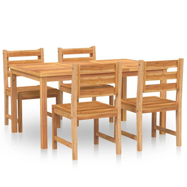 vidaXL 5-tlg. Garten-Essgruppe Massivholz Teak