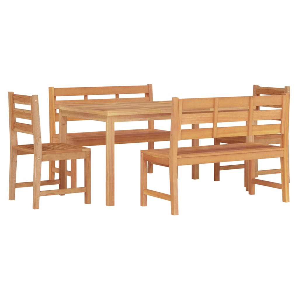vidaXL 5-tlg. Garten-Essgruppe Massivholz Teak