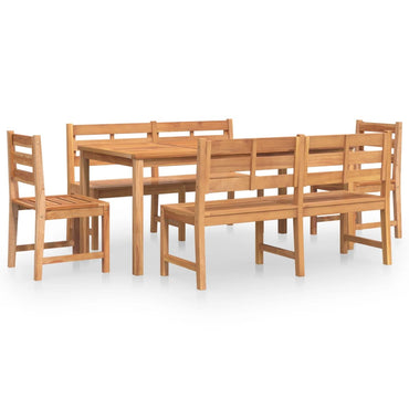 vidaXL 5-tlg. Garten-Essgruppe Massivholz Teak