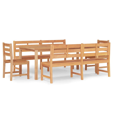 vidaXL 5-tlg. Garten-Essgruppe Massivholz Teak