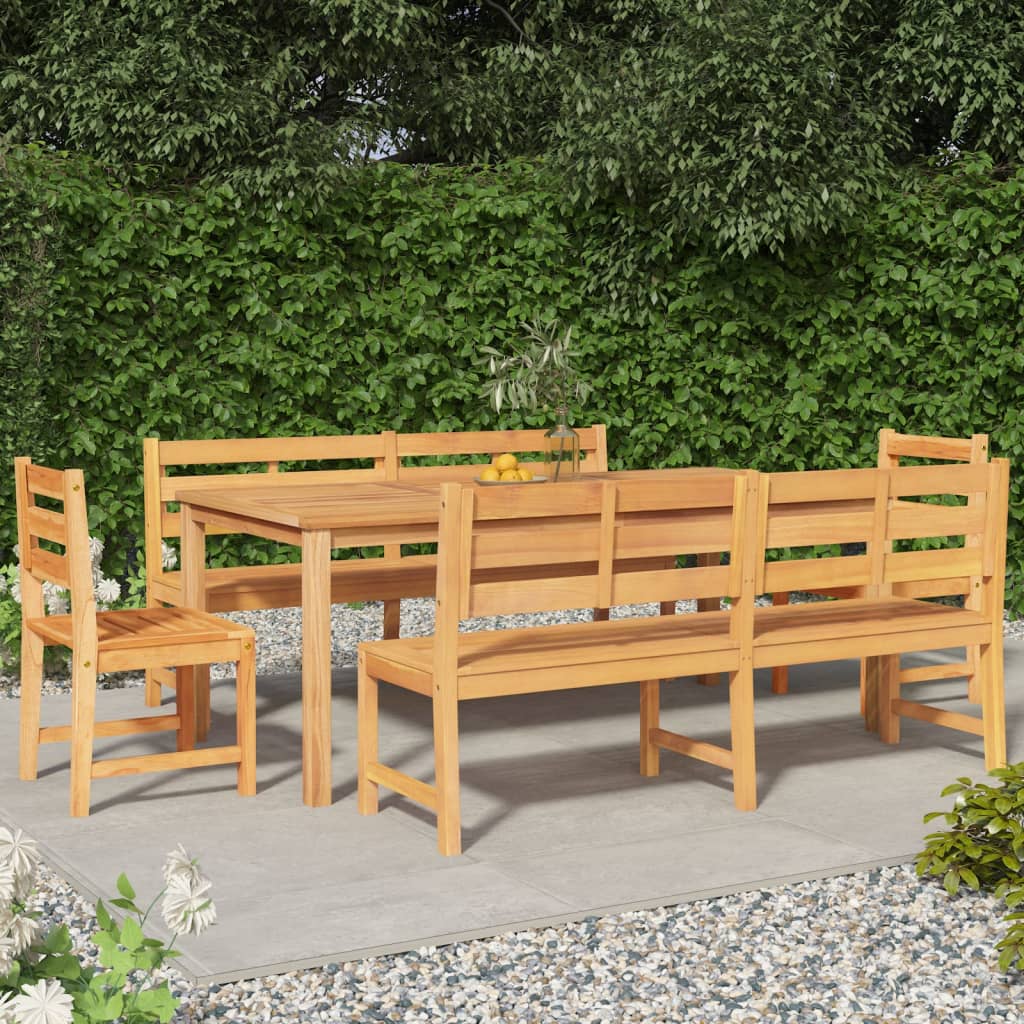 vidaXL Ensemble de salle à manger de jardin 5 pcs en teck massif