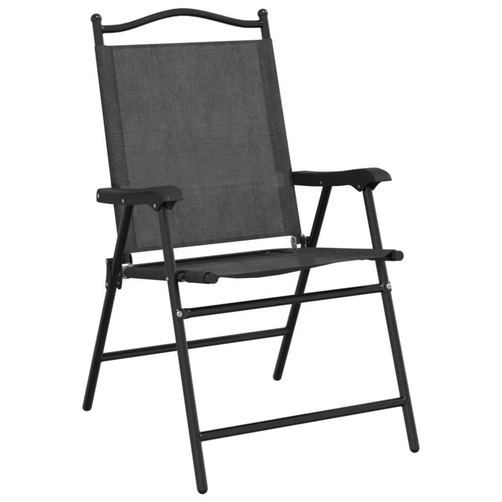 vidaXL Klappbare Gartenstühle 4 Stk. Graumeliert Stahl und Textilene