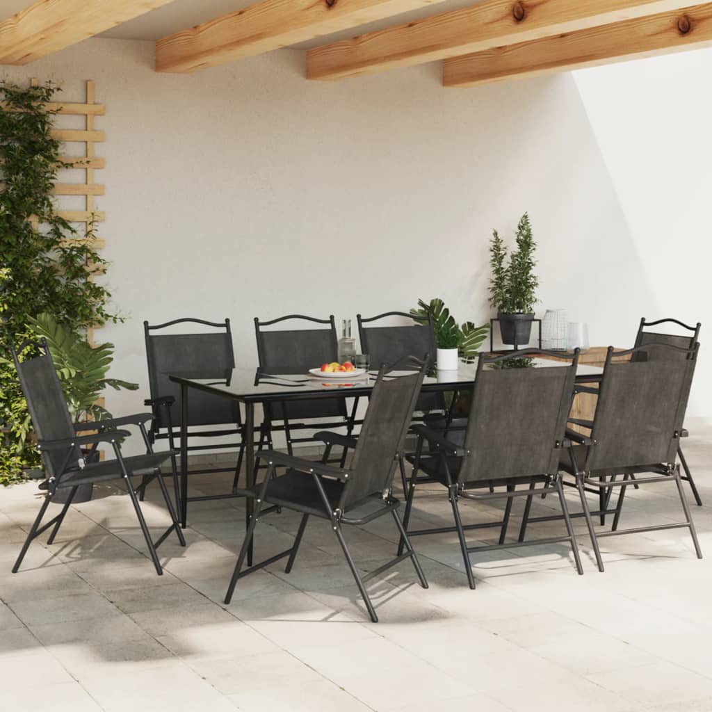 vidaXL Klappbare Gartenstühle 8 Stk. Graumeliert Stahl und Textilene