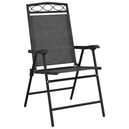 vidaXL Klappbare Gartenstühle 4 Stk. Graumeliert Stahl und Textilene