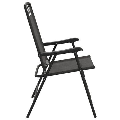 vidaXL Klappbare Gartenstühle 8 Stk. Graumeliert Stahl und Textilene
