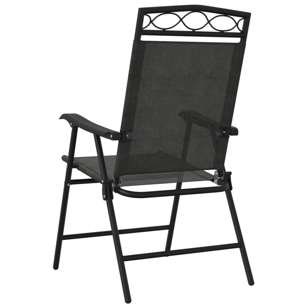 vidaXL Klappbare Gartenstühle 8 Stk. Graumeliert Stahl und Textilene