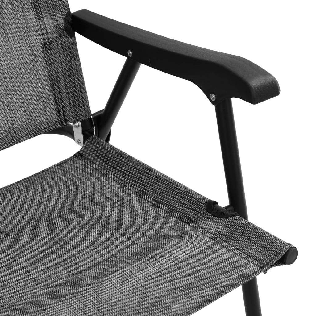 vidaXL Klappbare Gartenstühle 8 Stk. Graumeliert Stahl und Textilene