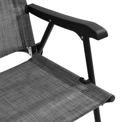 vidaXL Klappbare Gartenstühle 8 Stk. Graumeliert Stahl und Textilene