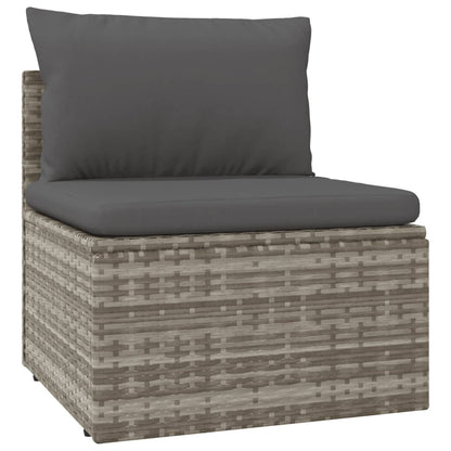 vidaXL Salon de jardin 4 pcs avec coussins Gris Résine tressée