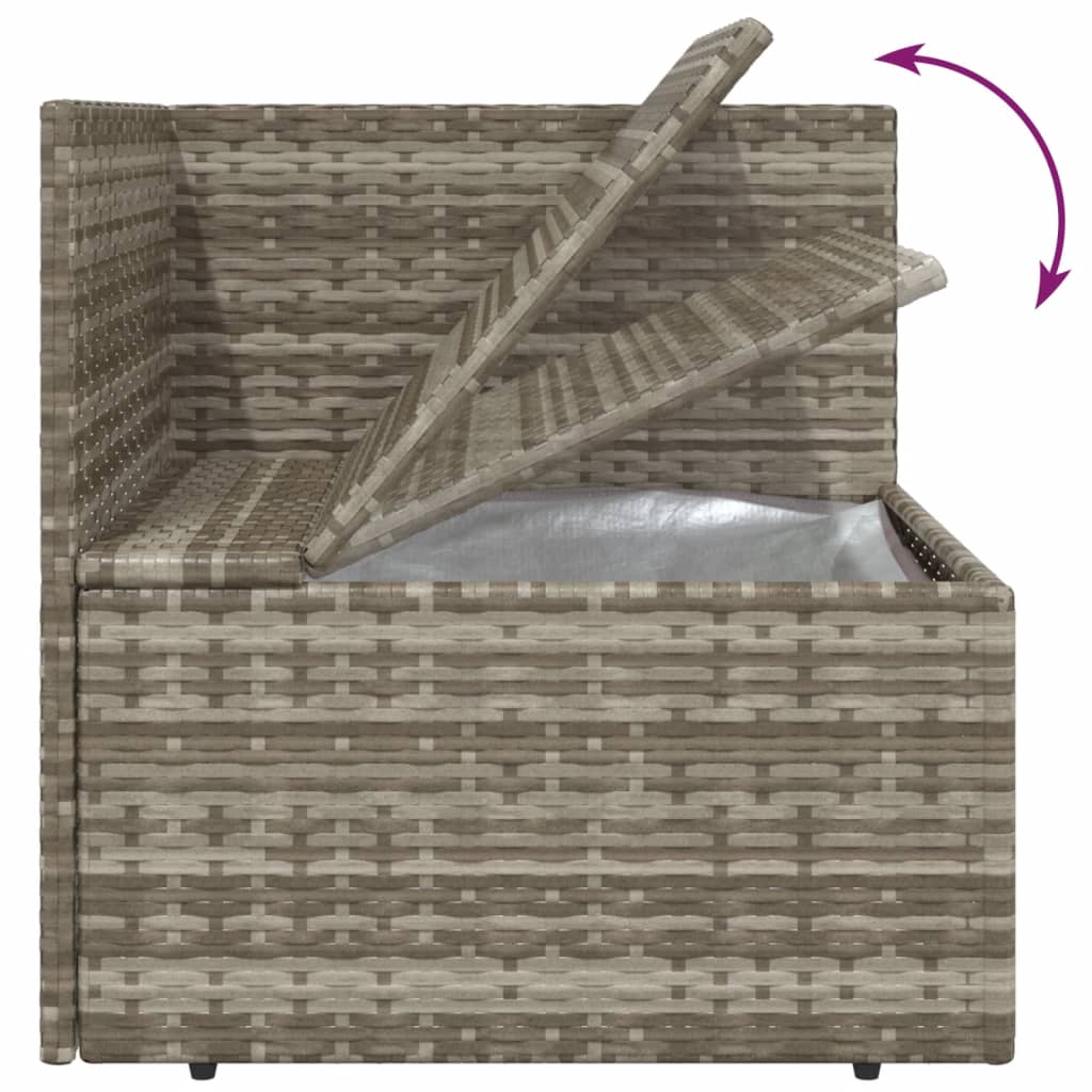 vidaXL Salon de jardin 4 pcs avec coussins Gris Résine tressée