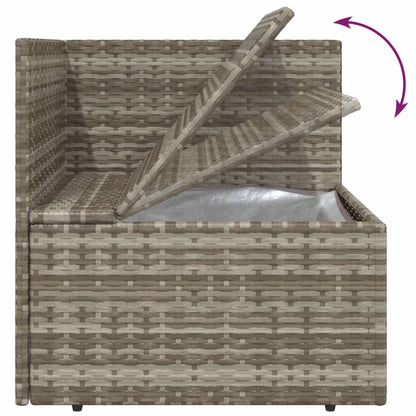vidaXL Salon de jardin 4 pcs avec coussins Gris Résine tressée