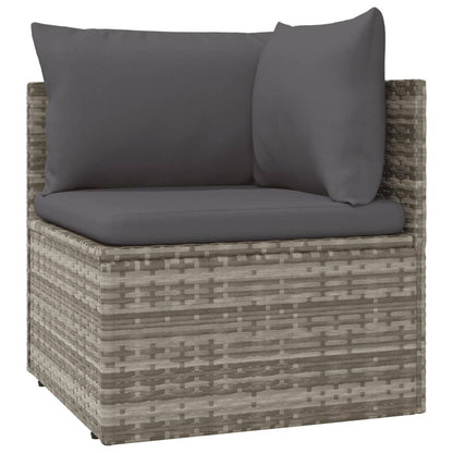 vidaXL Salon de jardin 4 pcs avec coussins Gris Résine tressée