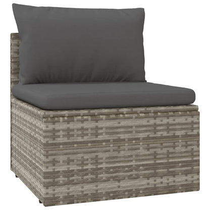 vidaXL Salon de jardin 4 pcs avec coussins Gris Résine tressée