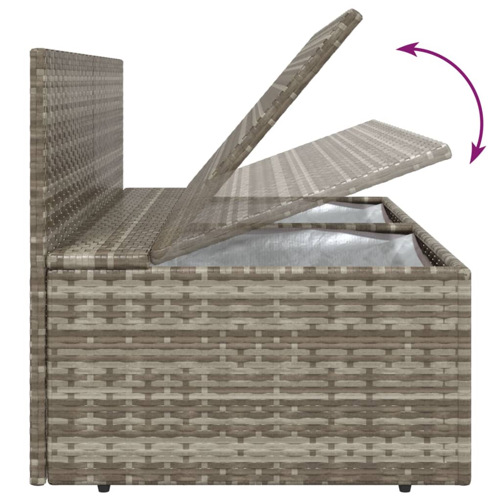 vidaXL Salon de jardin 4 pcs avec coussins Gris Résine tressée