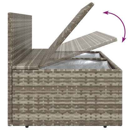 vidaXL Salon de jardin 4 pcs avec coussins Gris Résine tressée