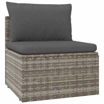 vidaXL Salon de jardin 4 pcs avec coussins Gris Résine tressée
