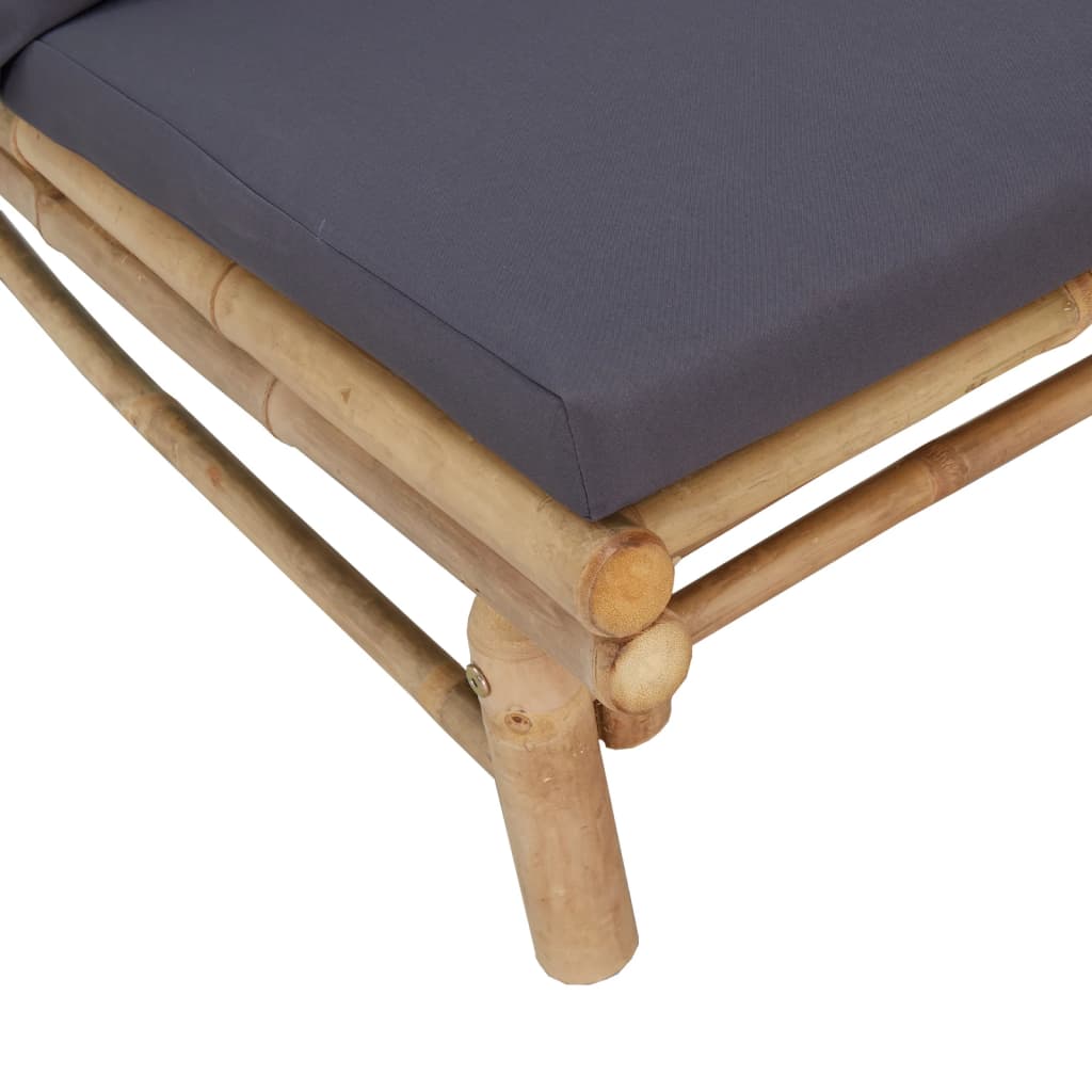 vidaXL Salon de jardin 4 pcs avec coussins gris foncé Bambou