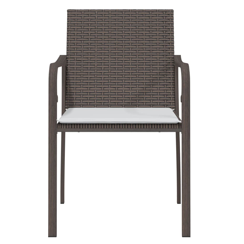 vidaXL Chaises de jardin avec coussins 2 pcs Marron 56x59x84 cm Résine tressée