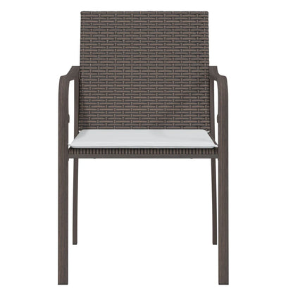 vidaXL Chaises de jardin avec coussins 2 pcs Marron 56x59x84 cm Résine tressée