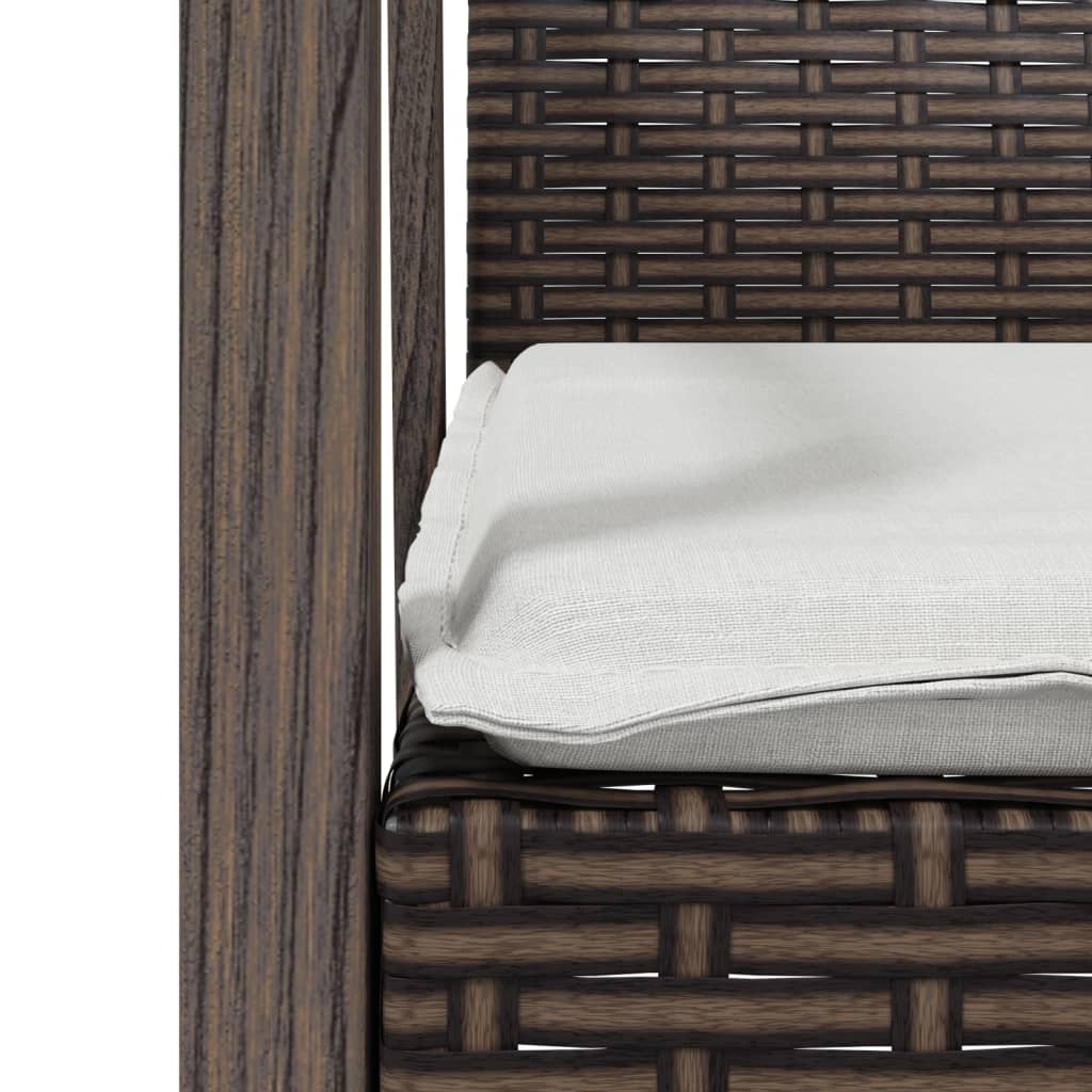 vidaXL Gartenstühle mit Kissen 2 Stk. Braun 56,5x57x83 cm Poly Rattan