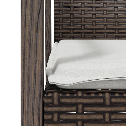 vidaXL Gartenstühle mit Kissen 2 Stk. Braun 56,5x57x83 cm Poly Rattan