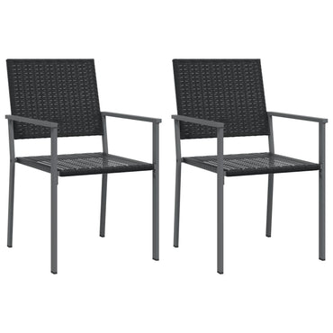 vidaXL Gartenstühle 2 Stk. Schwarz 54x62,5x89 cm Poly Rattan