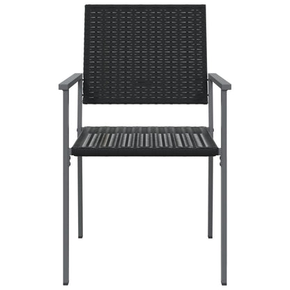 vidaXL Gartenstühle 2 Stk. Schwarz 54x62,5x89 cm Poly Rattan