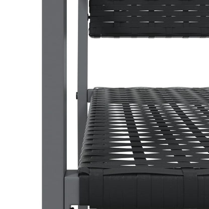 vidaXL Gartenstühle 2 Stk. Schwarz 54x62,5x89 cm Poly Rattan