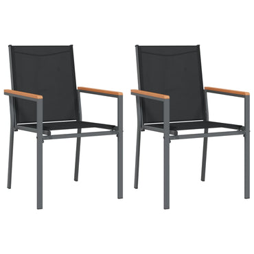vidaXL Chaises de jardin 2 pcs Noir 55x61,5x90 cm Textilène et acier
