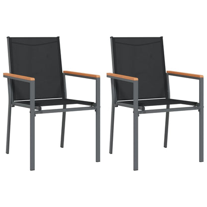 vidaXL Chaises de jardin 2 pcs Noir 55x61,5x90 cm Textilène et acier