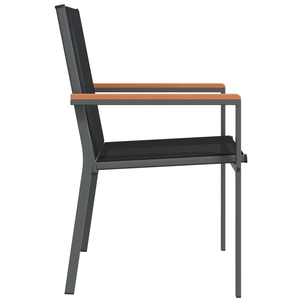 vidaXL Chaises de jardin 2 pcs Noir 55x61,5x90 cm Textilène et acier
