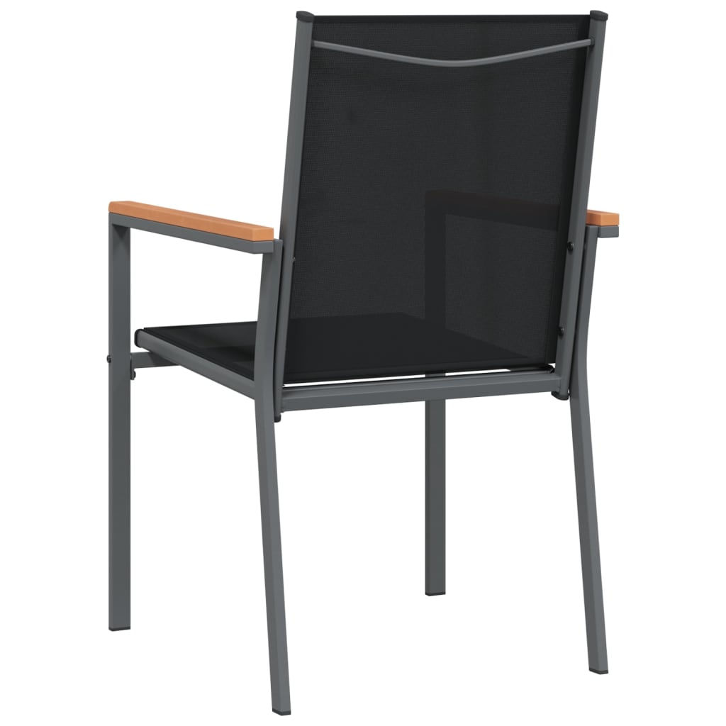 vidaXL Chaises de jardin 2 pcs Noir 55x61,5x90 cm Textilène et acier
