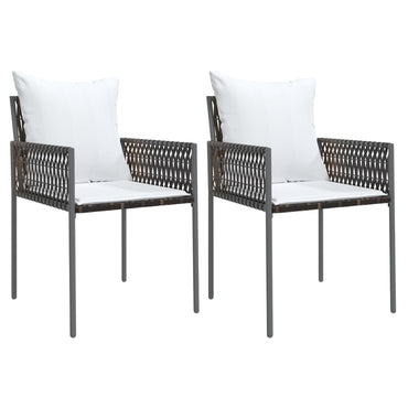 vidaXL Chaises de jardin avec coussins 2 pcs Marron 54x61x83 cm Résine tressée