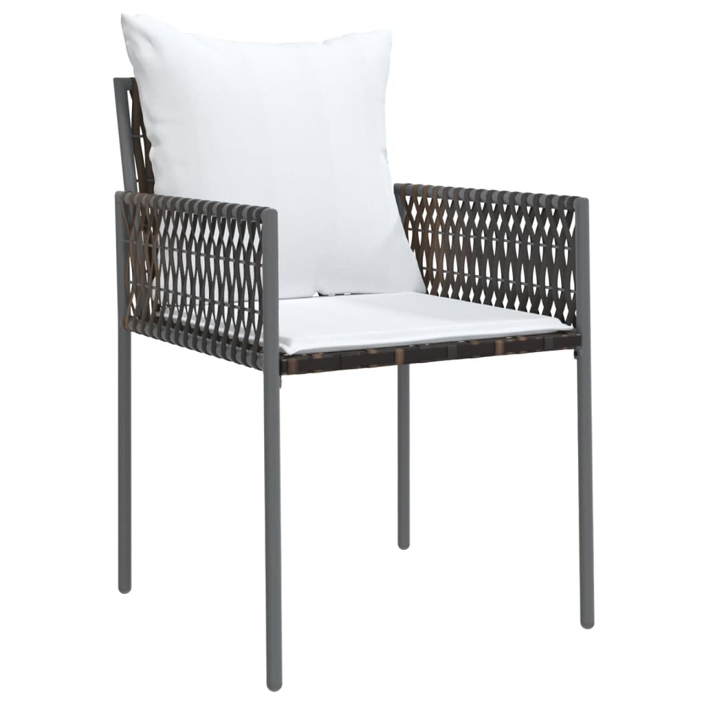 vidaXL Chaises de jardin avec coussins 2 pcs Marron 54x61x83 cm Résine tressée