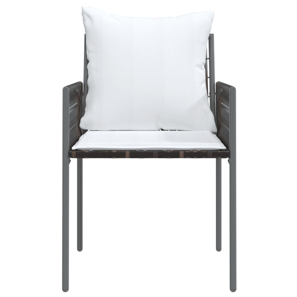 vidaXL Chaises de jardin avec coussins 2 pcs Marron 54x61x83 cm Résine tressée