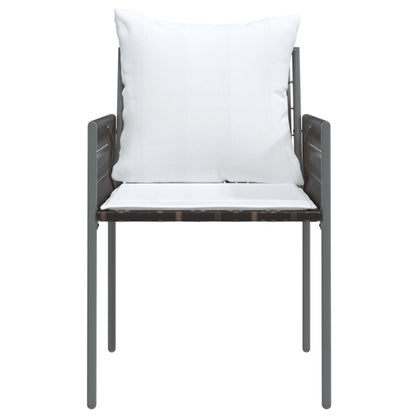 vidaXL Chaises de jardin avec coussins 2 pcs Marron 54x61x83 cm Résine tressée